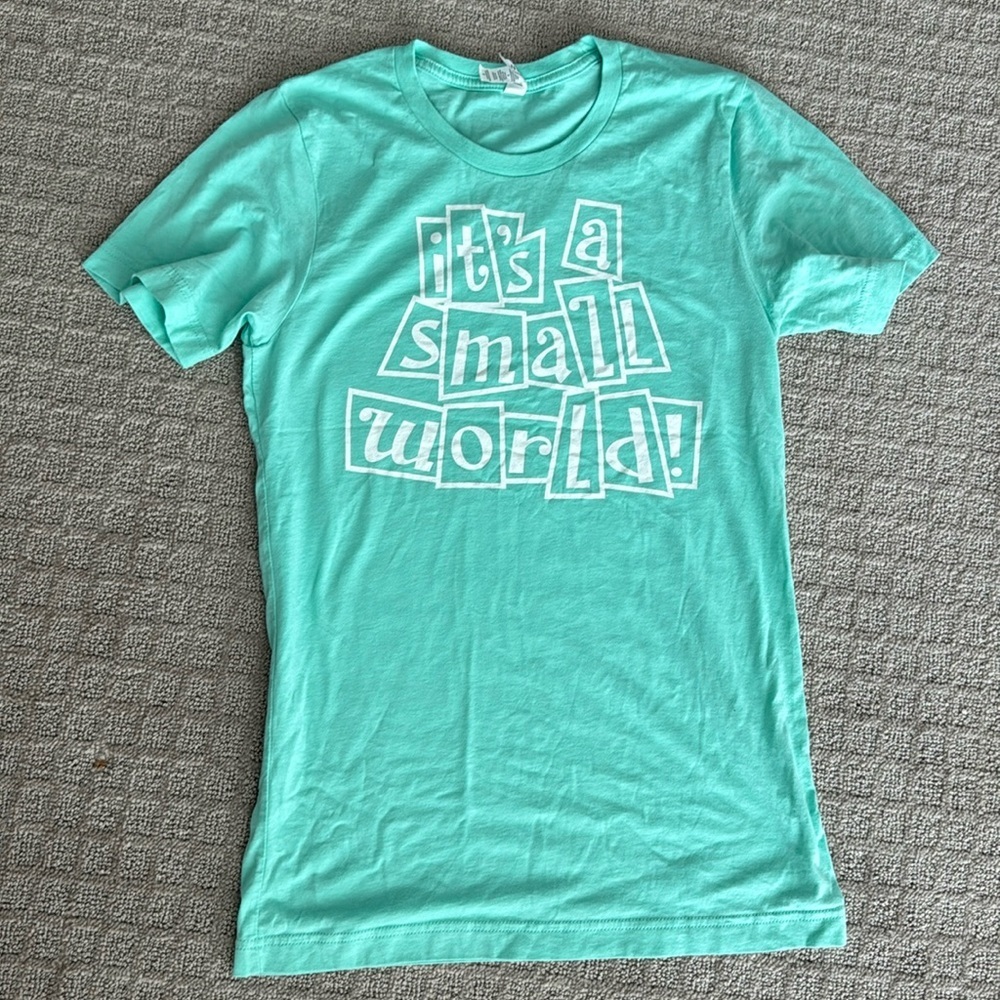It's A Small World Women's t shirt Disney small teal